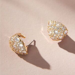 Anthropologie Pavé Triangular Huggie Earrings